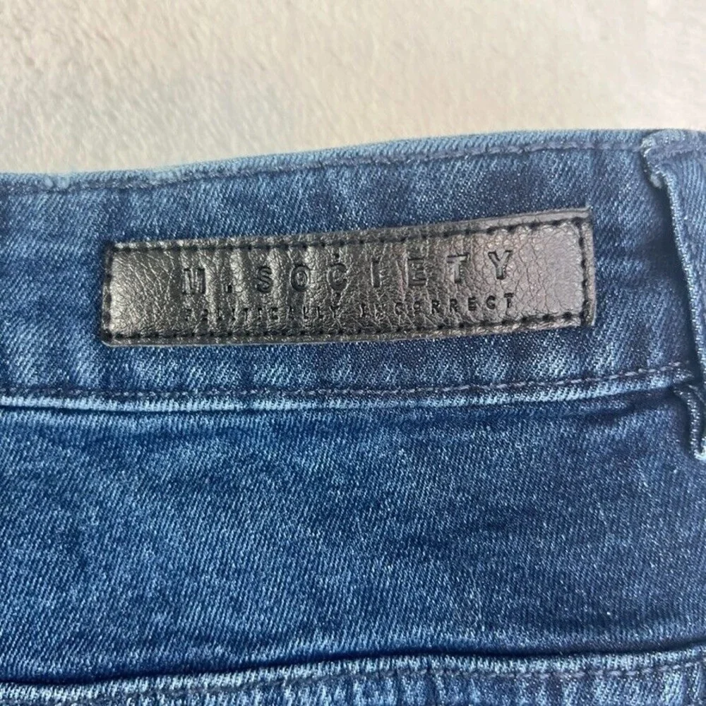 M SOCIETY Men's Jeans Skinny SIZE 38X32 BLUE MOTO‎ Distressed